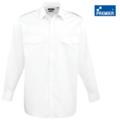 Premier Herren-Pilotenhemd 1/1 Arm Weiß