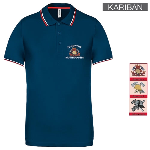 Polo-Shirt Kariban ´Kontrast´ STICKMOTIV