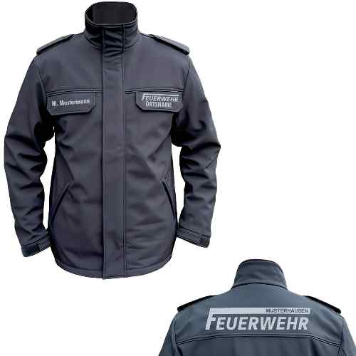 Softshelljacke SUPPORTER mit blauer Biese