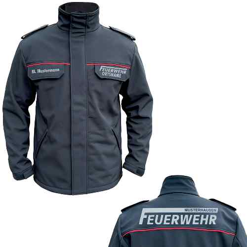 Softshelljacke SUPPORTER mit roter Biese