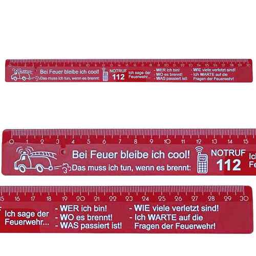 Lineal ´Bei Feuer bleibe ich cool´ - 30 cm