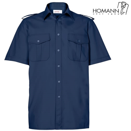 Diensthemd HOMANN  dunkelblau, 1/2 Arm