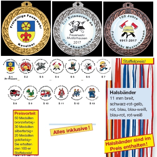 Schmuckmedaille mit Eigenmotiv 70 mm