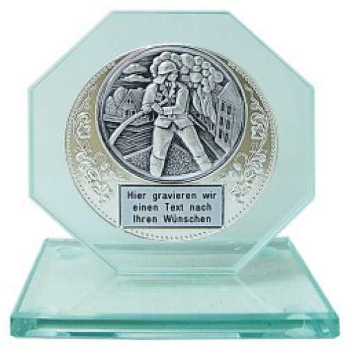 Jade-Glastrophäe 11 cm hoch x 10 cm