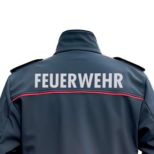 Rückseiten-Flexbeschriftung silber (EN ISO 20471) FEUERWEHR