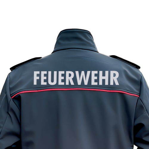Rückseiten-Flexbeschriftung silber (EN ISO 20471) FEUERWEHR