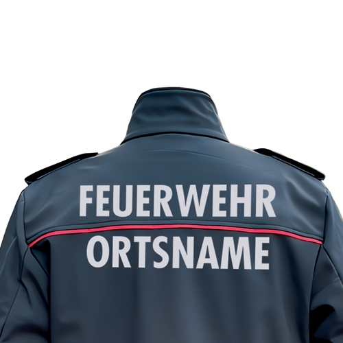 Rückseiten-Flexbeschriftung silber (EN ISO 20471) 2-zeilig