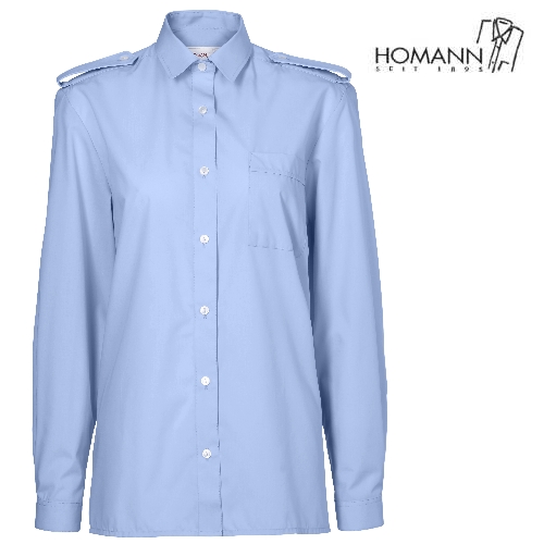 Damenbluse HOMANN hellblau, 1/1 Arm Übergröße
